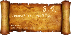 Budaházi Izméne névjegykártya